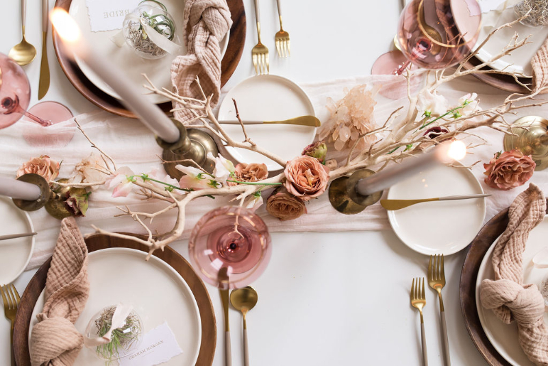 Blush wedding tablescape inspiration