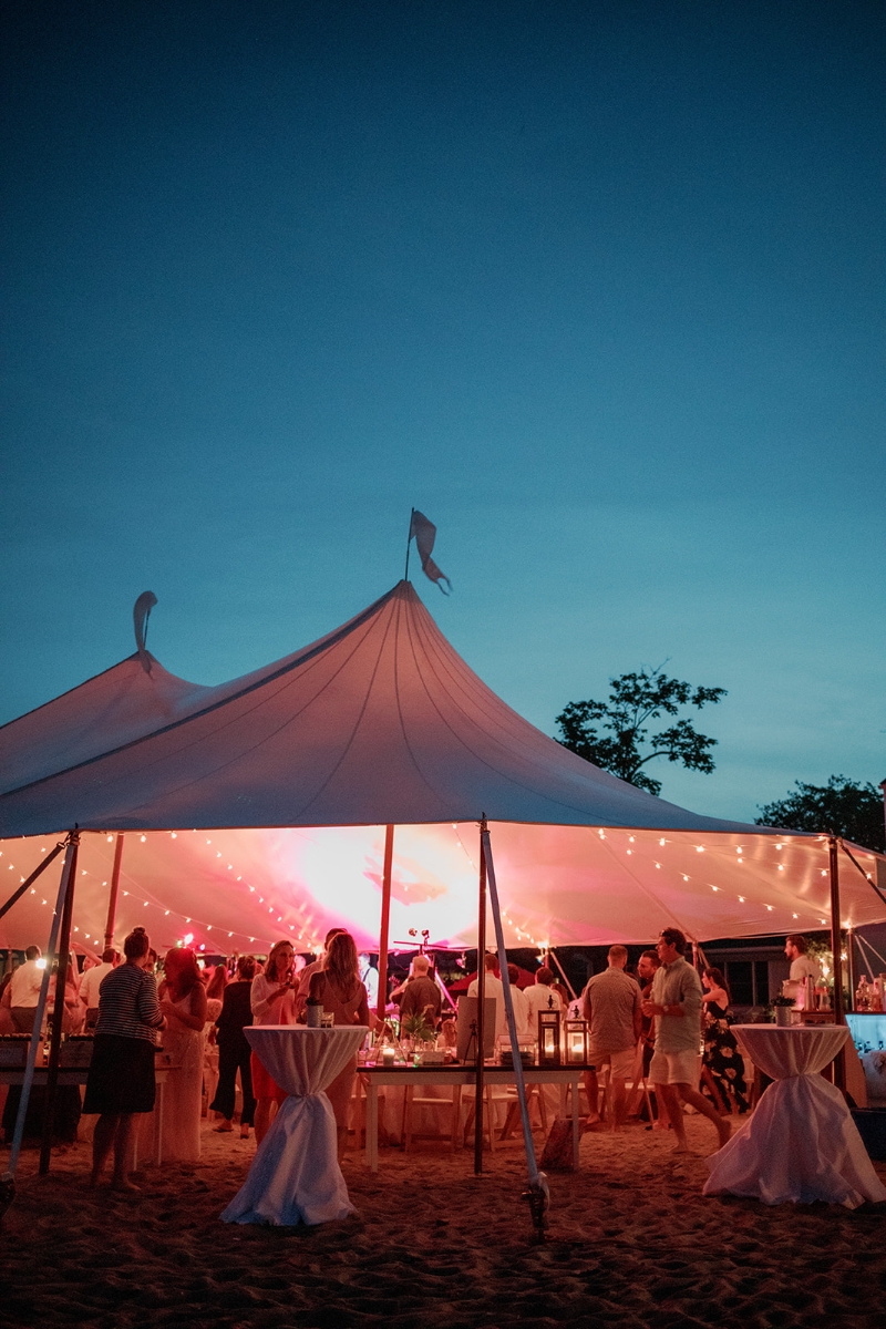 outdoor tented wedding on the beach