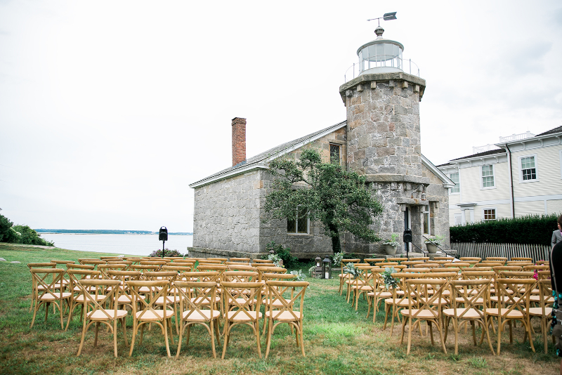 wedding ceremony at Stonington Lighthouse