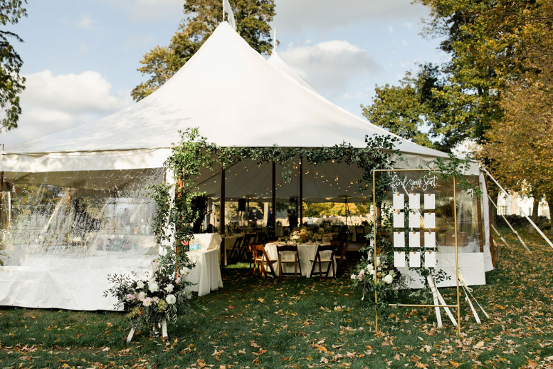 Hill-stead museum wedding reception tent